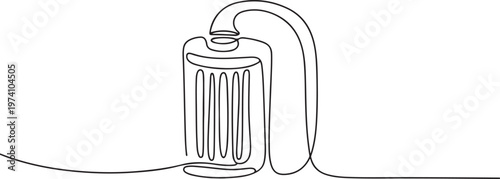 Continuous Line Drawing Of Portal filter. One Of Portal filter Machine. one line art icon drawing vector