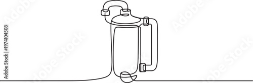 Continuous Line Drawing Of Portal filter. One Of Portal filter Machine. one line art icon drawing vector