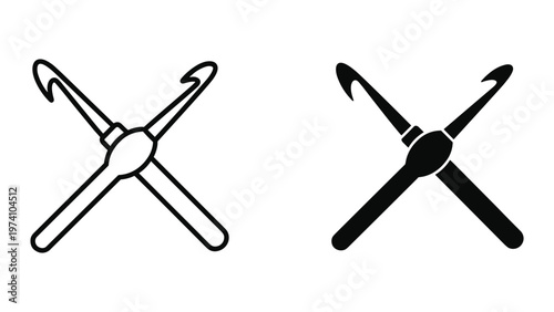 Crochet Hooks Icon Set