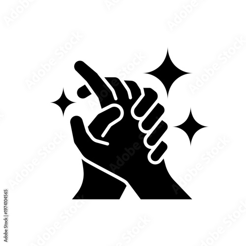 Washing hands to keep clean line icon set, label, badge, logo, symbol, sign, flat vector, isolated illustration. Shiny palm wash icons. Disease prevention, sanitizer, antiseptic, antibacterial symbol.