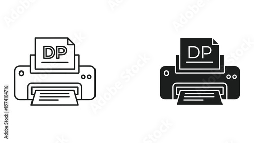 Printer Document Output Icon Set