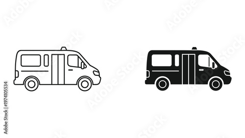 Van Transportation Icon Vector Commercial