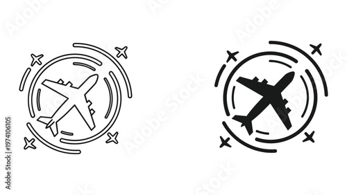 Airplane Travel Global Transport Concept Symbol