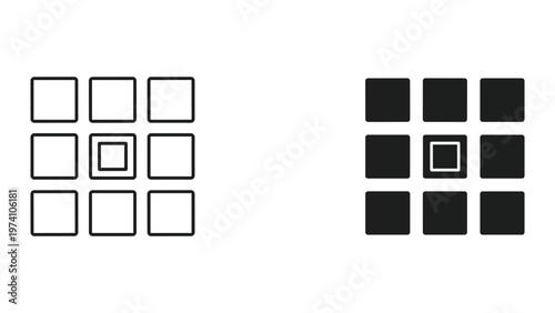 Tableau sur toile Grid Layout Menu Icon Selection Concept