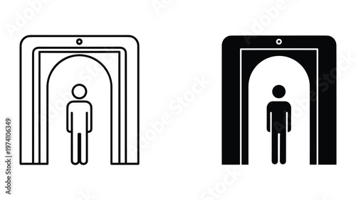 Security Scanner Metal Detector Archway Illustration Commercial Use