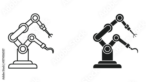 Robotic Arm Industrial Automation Technology Vector