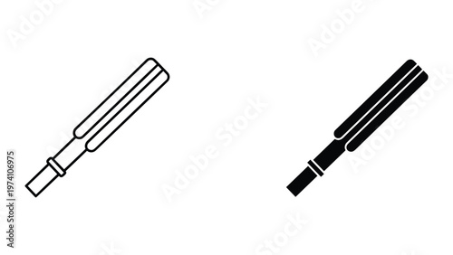 Cricket Bat Sports Equipment Icon Vector