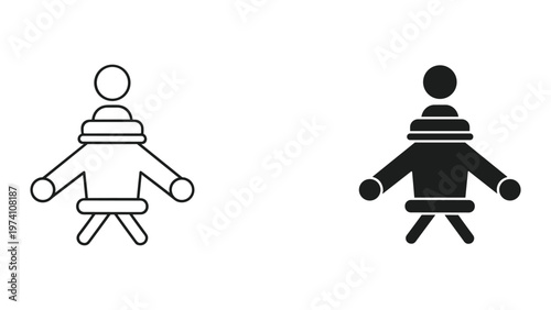 Person Icon Figure Icon Winter Clothing Icon Simple Graphic Symbol