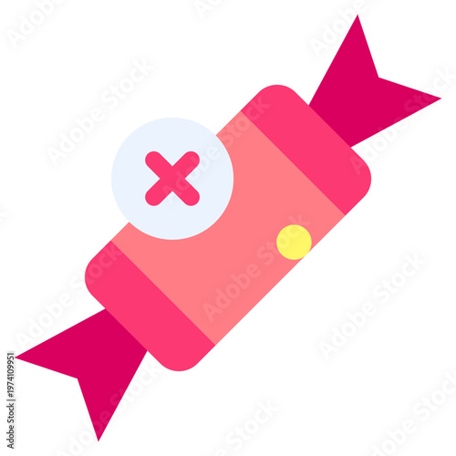 Vector Icon No Sweets, No Sugar, Sweet Food, Candy, Cross Mark, Sweet Food