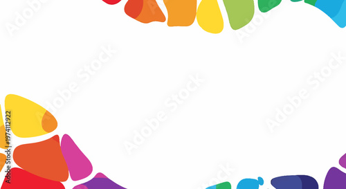 Colorful Abstract Design with Vibrant Shapes and White Space.