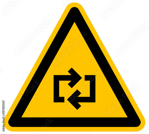 Señal de advertencia de ciclo repetitivo o actualización símbolo de flechas cuadradas ilustración vectorial