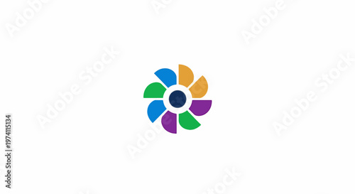 Colorful Abstract Flower Design with Vibrant Petals and Modern Style.