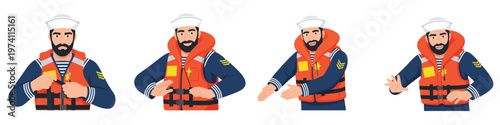 picture of a ship officer wearing a life jacket
