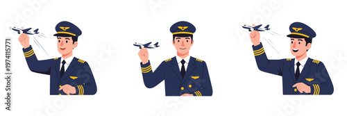 picture of a pilot carrying a small airplane in his hand