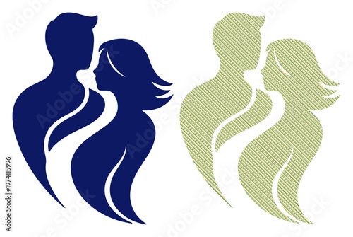 Silhouettes of a loving couple embracing, representing romance and connection.