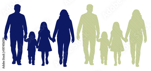 Diverse families walking together, holding hands, representing unity and togetherness