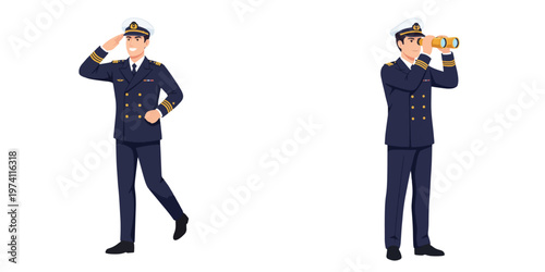 picture of a captain carrying a telescope