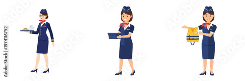 picture of a flight attendant serving food