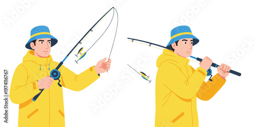 picture of a man carrying a fishing rod