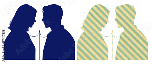 Silhouettes of a couple looking at each other, representing connection and intimacy
