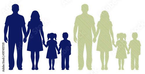 Two families holding hands, symbolizing unity and connection across generations.