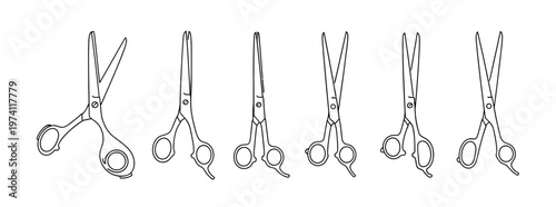 Professional barber scissors set illustration for hair salon grooming and cutting equipment design