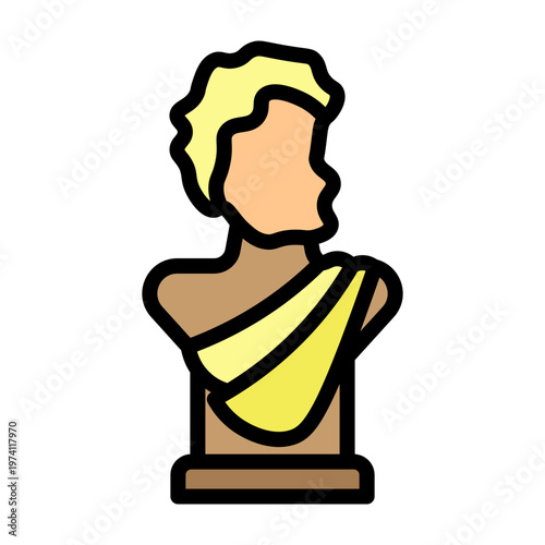 Sculpture Statue Vector Filled Icon Design