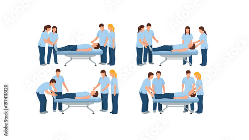 Medical Team Patient Transfer: Safe Lifting & Positioning Techniques by Healthcare Professionals