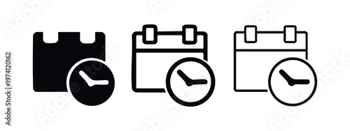 Steaming coffee cup icon set with straight sides. Hot drink in a mug with saucer, vector illustration.