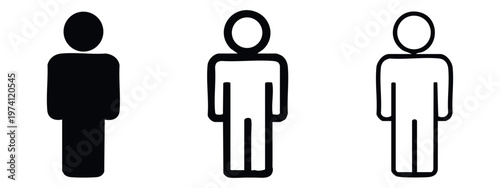 Male gender icon set. Man, boy, and gentleman restroom symbol.
