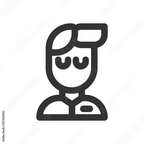 Doctor icon with simple face and uniform general practitioner healthcare