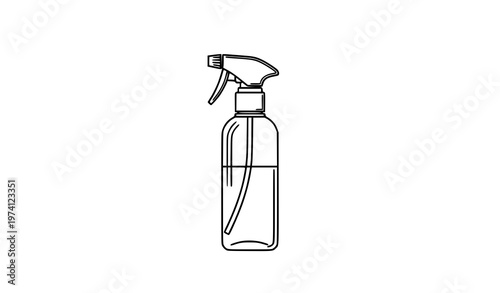 SEO-Friendly Title:
Minimalist spray bottle icon vector in outline style for web and UI design