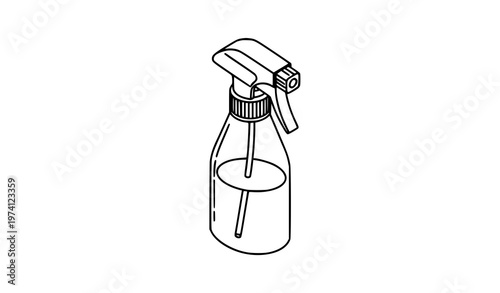 SEO-Friendly Title:
Isometric outline vector icon of spray bottle for app and web design