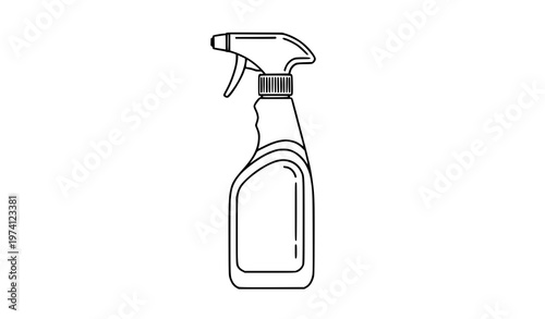 SEO-Friendly Title:
Flat outline vector of cleaning spray bottle for web and infographic design