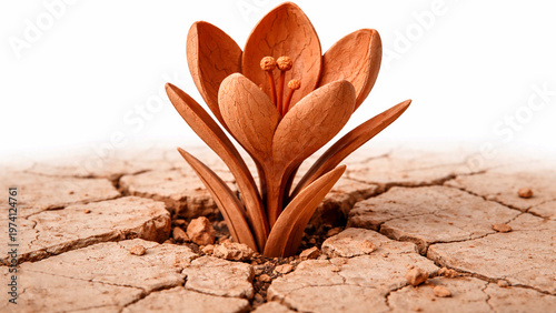 A wooden saxifrage flower