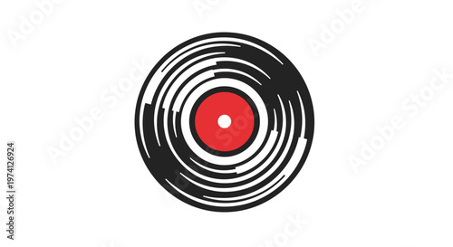 Vinyl record with red center label.