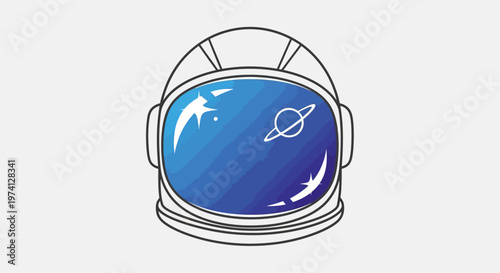 Astronaut helmet with space design.