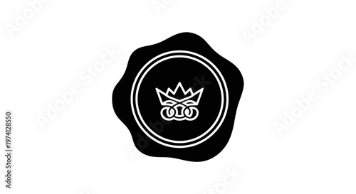 Black and white wax seal stamp.
