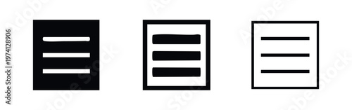 Mobile Menu Icon Set - Hamburger Navigation for Web and App Interface