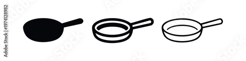 Measuring Cup or Ladle Icon Set - Kitchen, Cooking, and Baking Utensil Symbol