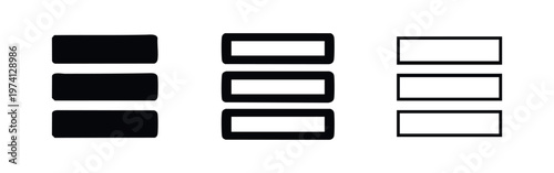 Hamburger Menu Icon Set - Navigation Button for Websites and Apps