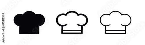 Chef Hat Icon Set - Culinary, Cooking, and Professional Kitchen Symbol