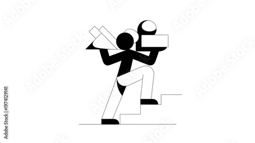 Cartoon figure playing basketball with a dynamic pose and ball Vector