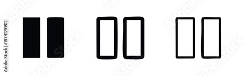 Pause Button for Media Playback User Interface Icons