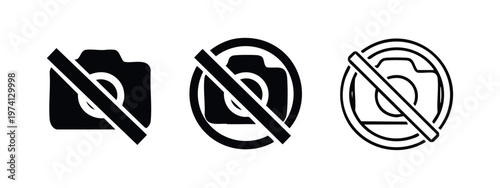 No Photography Allowed Forbidden Camera Sign Icons
