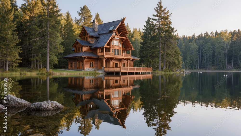 Fototapeta premium Luxury Wooden Chalet