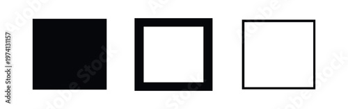 Rectangle and smartphone-like frame icon set. UI element collection.