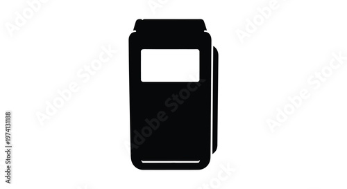 Black smartwatch graphic rectangular design minimalist style isolated on white background silhouette