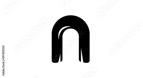 Black metal horseshoe shape object.