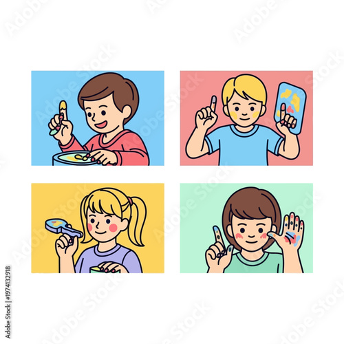 Children Engaged in Educational and Creative Activities